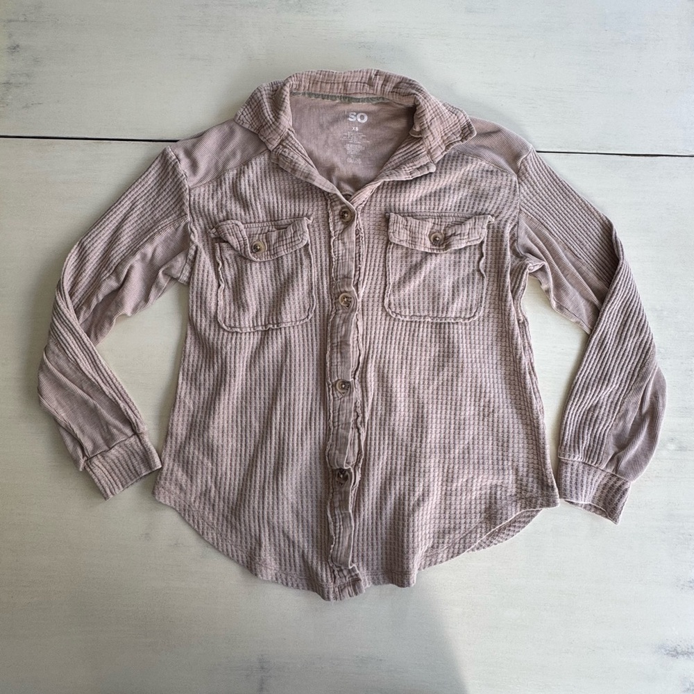 Waffle Button-Up Shirt